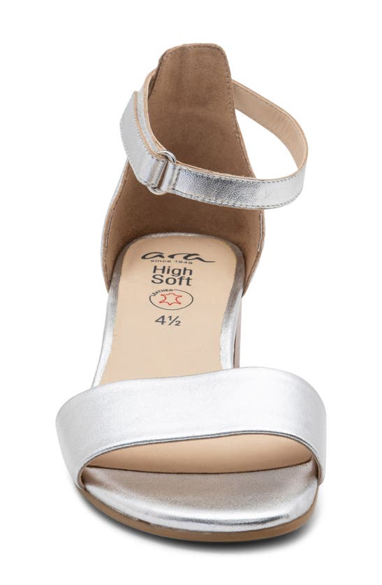 Shop Ara Pauline Block Heel Sandal In Silver Metallic Calf