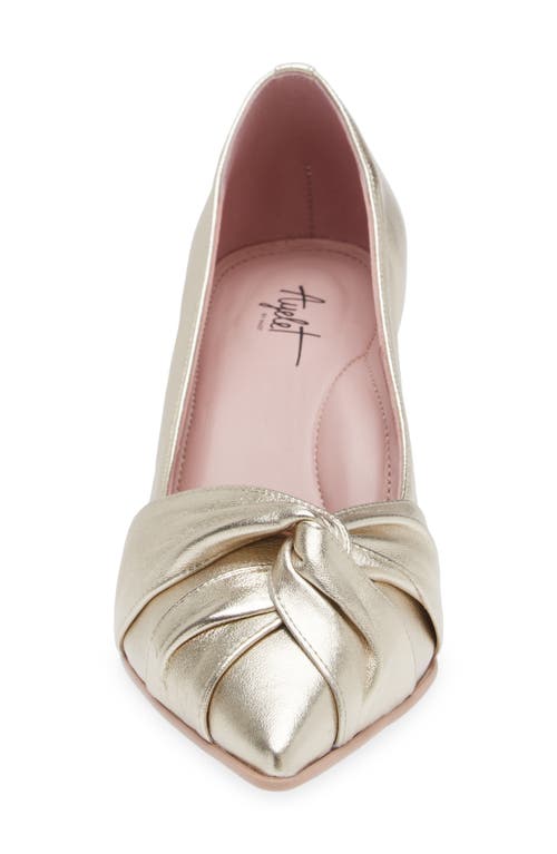 Naot Harlow Pointed Toe Pump In Gold Metallic Leather