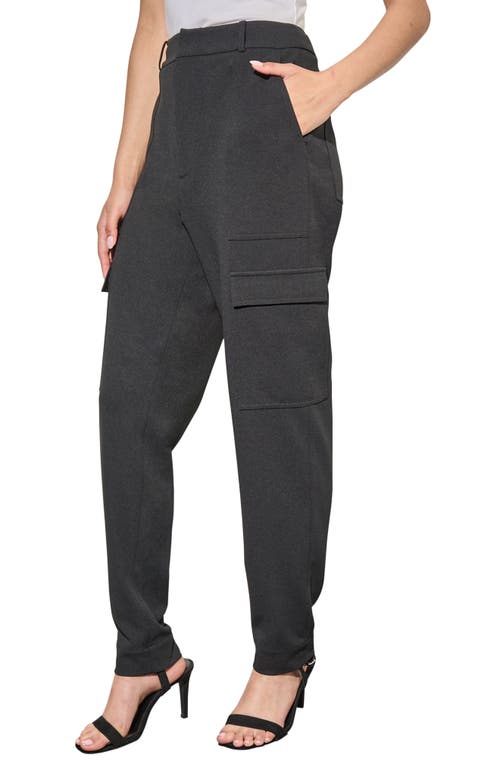 Shop Ming Wang Deco Crepe Cargo Pants In Black