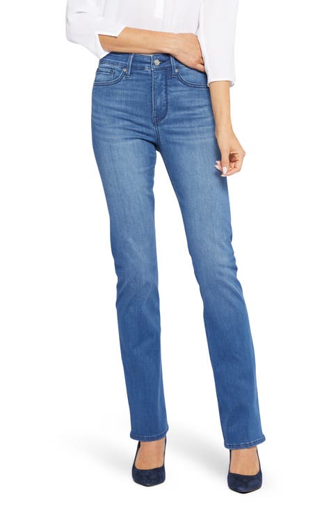Relaxed Straight Jeans In Cool Embrace® Denim With Mid Rise And Frayed Hems  - Brightside Blue