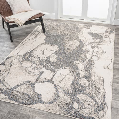 Jonathan Y Marmo Abstract Marbled Modern Area Rug In Gray/cream