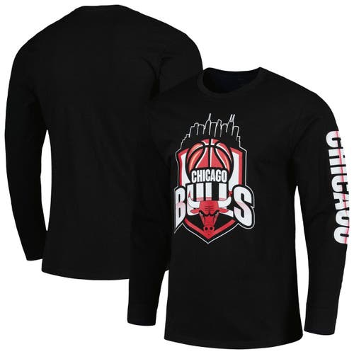 Unisex Stadium Essentials Black Chicago Bulls NBA Crest Long Sleeve T-Shirt