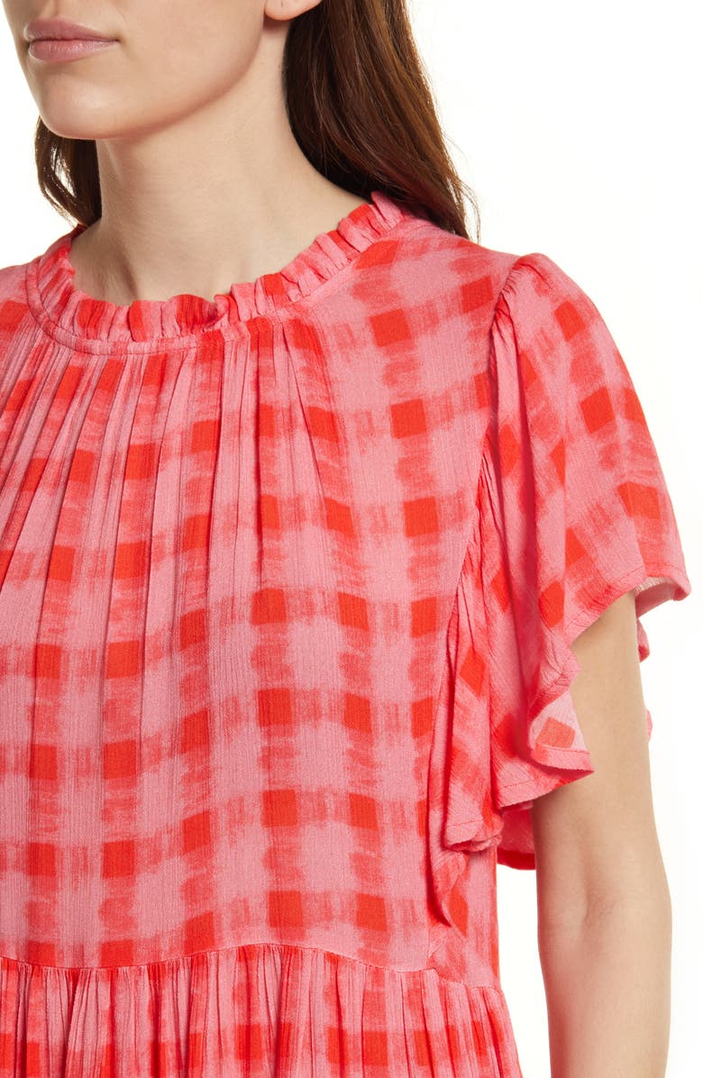 Area Stars Karina Plaid Maxi Dress, Alternate, color, CORAL
