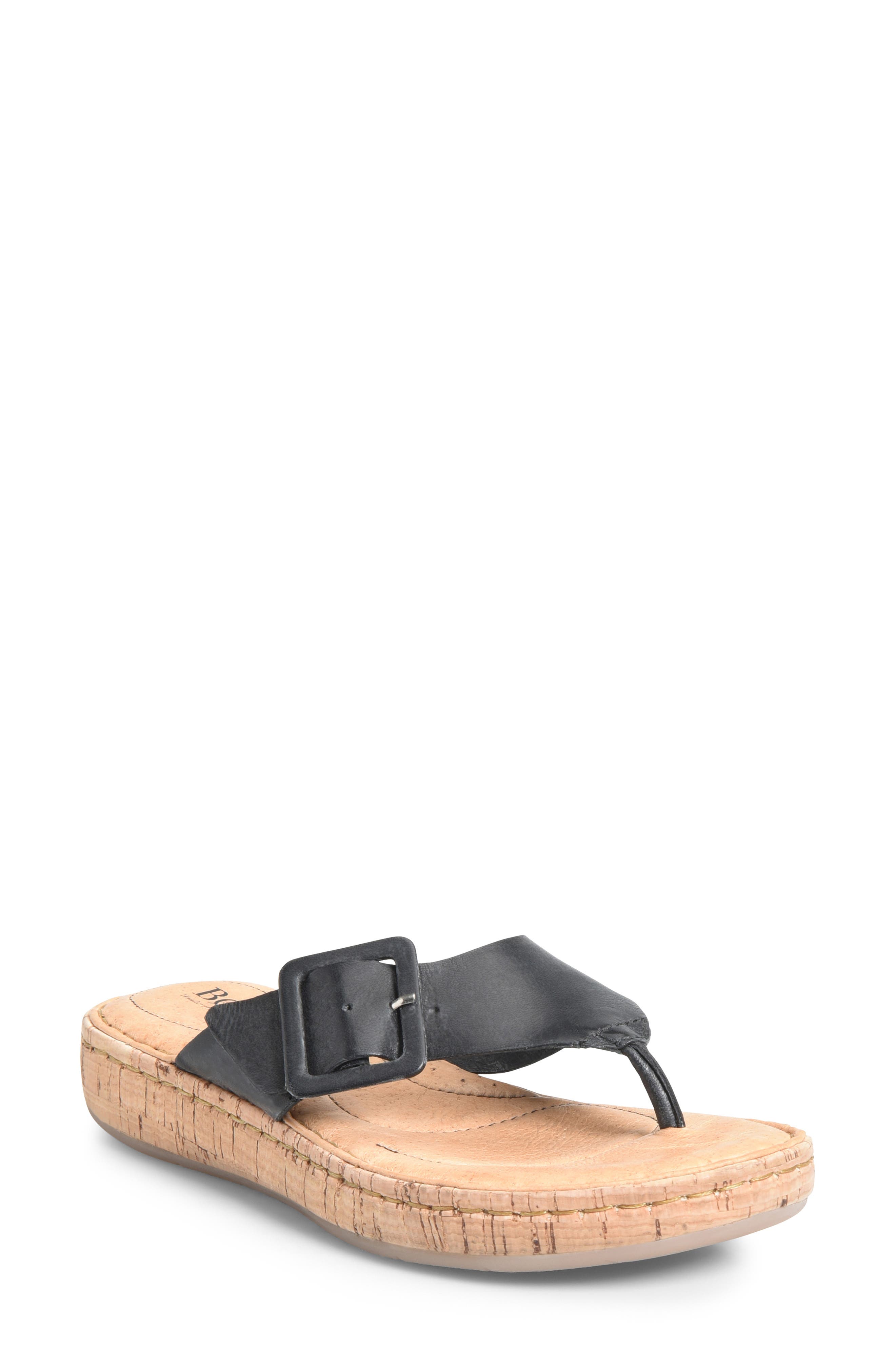 B?rn Fort Pierre Buckle Flip Flop, Black