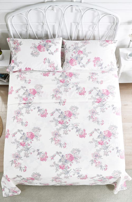 Melange Home Rose 200 Thread Count Percale Cotton Sheet Set In Pink