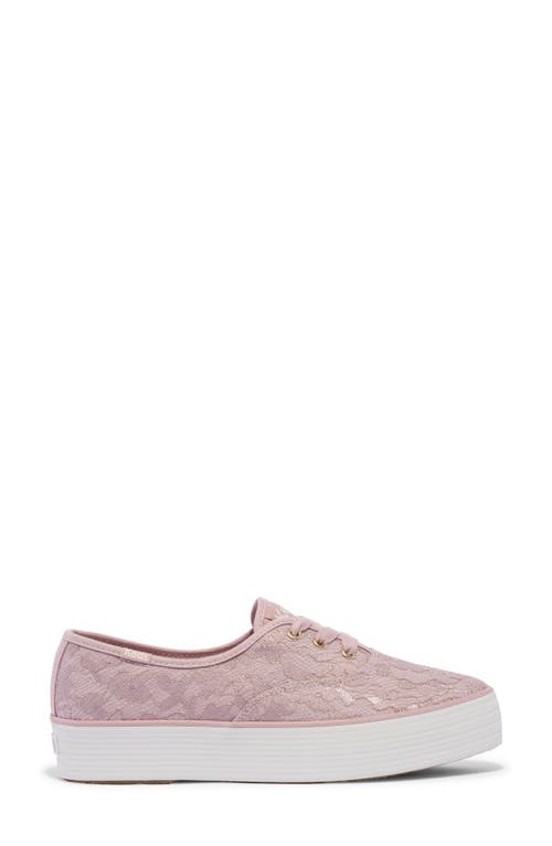 Keds ® Point Glitter Platform Sneaker In Dark Pink