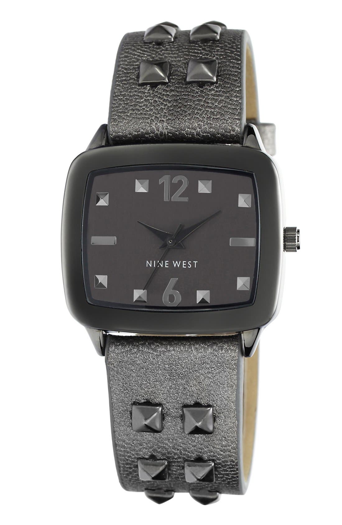 Nine West Studded Strap Watch, 36mm x 31mm Nordstrom