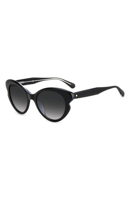 Kate Spade Elina Gradient Acetate Cat-eye Sunglasses In Black/grey Shaded