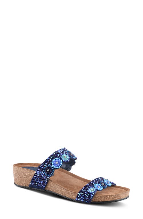 Shop Azura By Spring Step Bahama Embellished Slide Sandal In Navy Multi