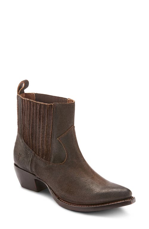 Shop Frye Sacha Western Chelsea Boot In Chocolate - Waxed Velour Wp