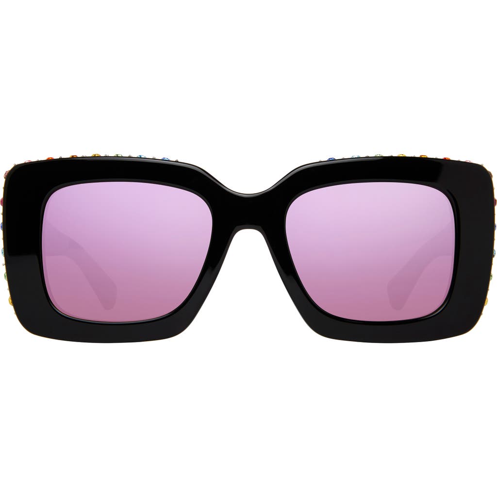 Kurt Geiger London 52mm Square Sunglasses In Black/rainbow
