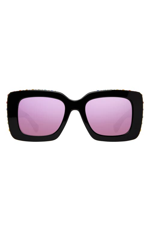 52mm Square Sunglasses in Black/Rainbow
