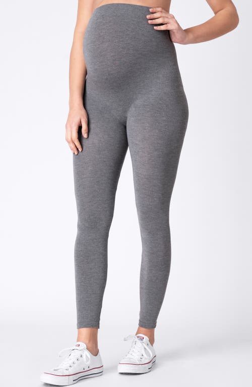 Shop Seraphine 2-pack Over The Bump Maternity Leggings In Black Grey