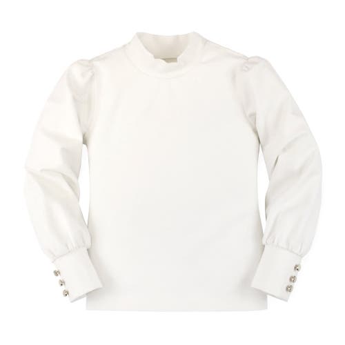 Hope & Henry Girls' Mock Neck Knit Top, Kids In Soft White Mock Neck