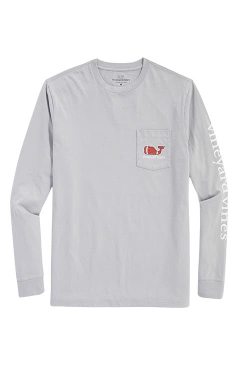Textured Football Long Sleeve Pocket T-Shirt