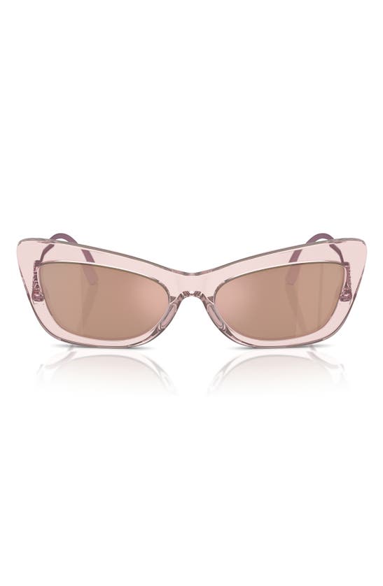 Shop Dolce & Gabbana Dolce&gabbana 55mm Cat Eye Sunglasses In Rose