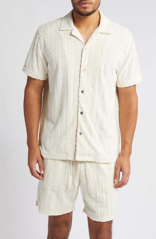 Rails Maverick Textured Knit Camp Shirt in Ecru at Nordstrom, Size Small