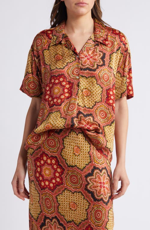 Shop The Great . The Richmond Medallion Print Camp Shirt In Patchwork Print