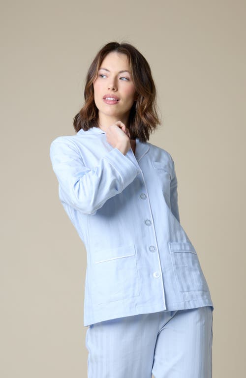 Kip. Kip Premium Cotton Pajama Set In Mist Blue