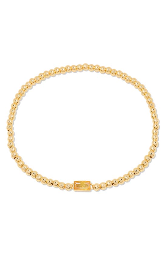Shop Brook & York Kylie Birthstone Beaded Stretch Bracelet In Gold - November