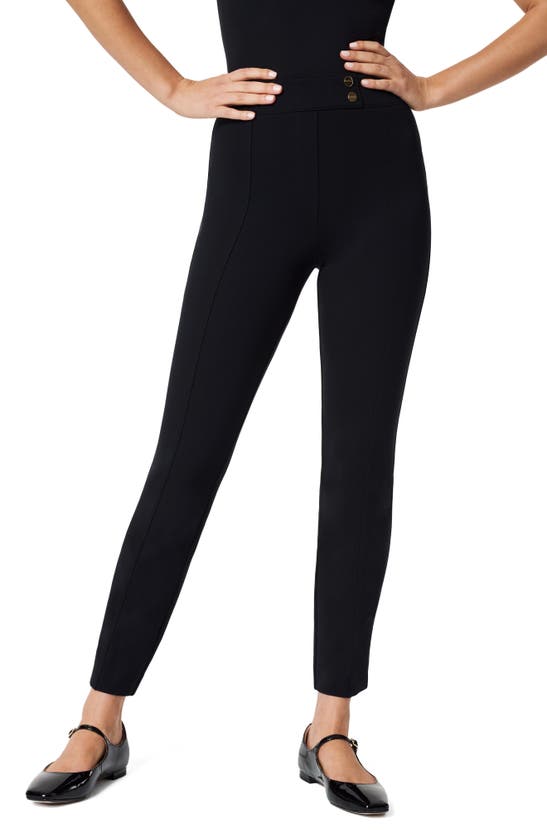 Shop Spanx The Perfect Pull-on Ankle Tapered Ponte Pants In Classic Black
