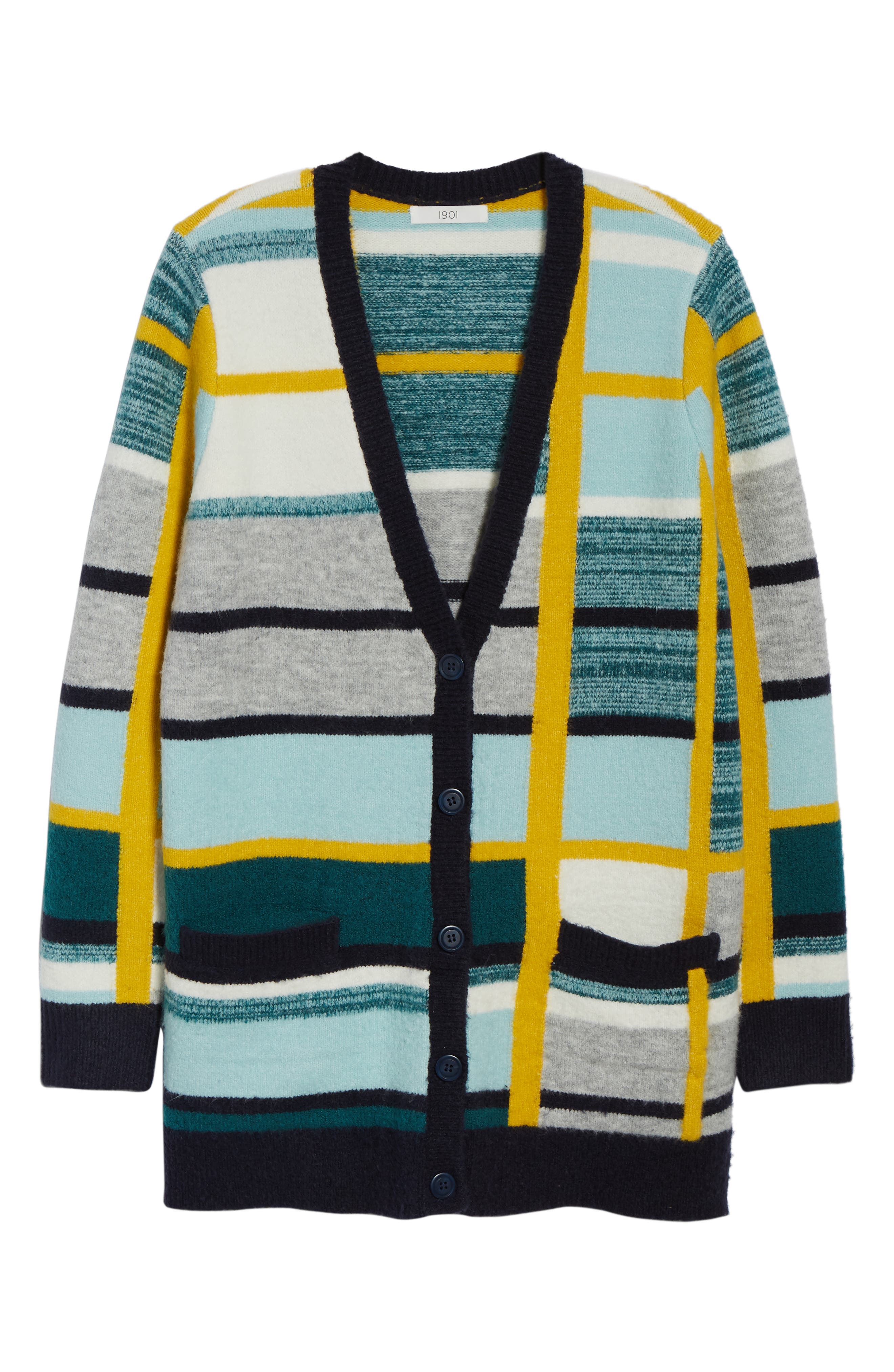 plaid button front cardigan