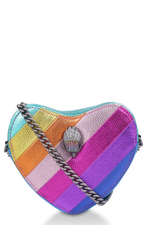 KURT GEIGER KURT GEIGER LONDON RAINBOW SHOP MINI KENSINGTON HEART CROSSBODY BAG 