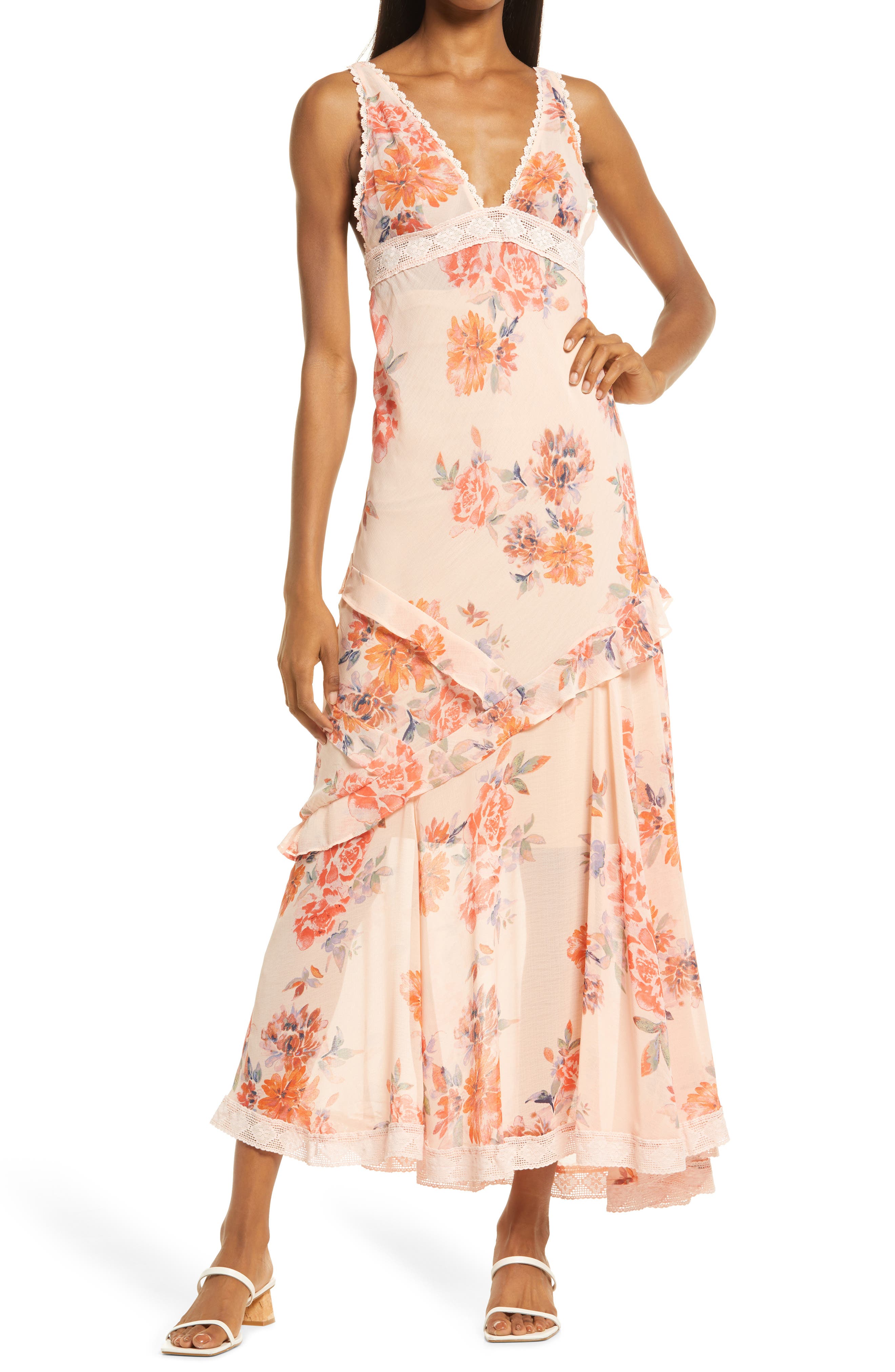 free people peach dress