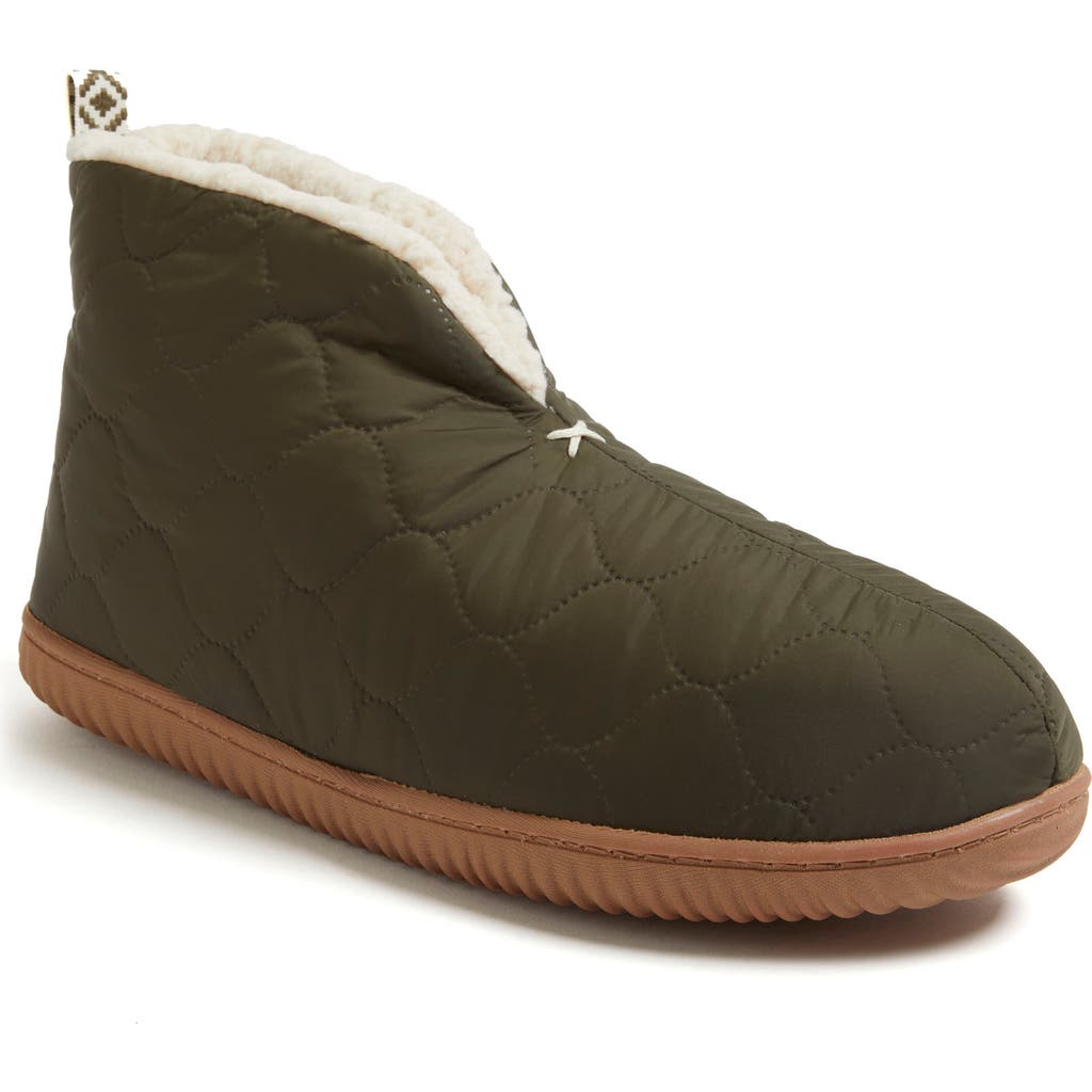 Dearfoams Warm Up Mens Memory Foam Bootie Slippers In Loden