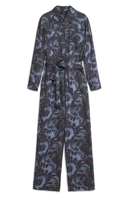 Desigual Flowy Printed Jumpsuit In Black