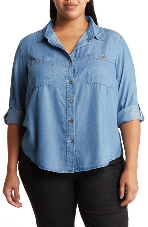 Buy Lyush Girls Blue Tencel Crop Oversized Shirt Style Top Online at Best  Price