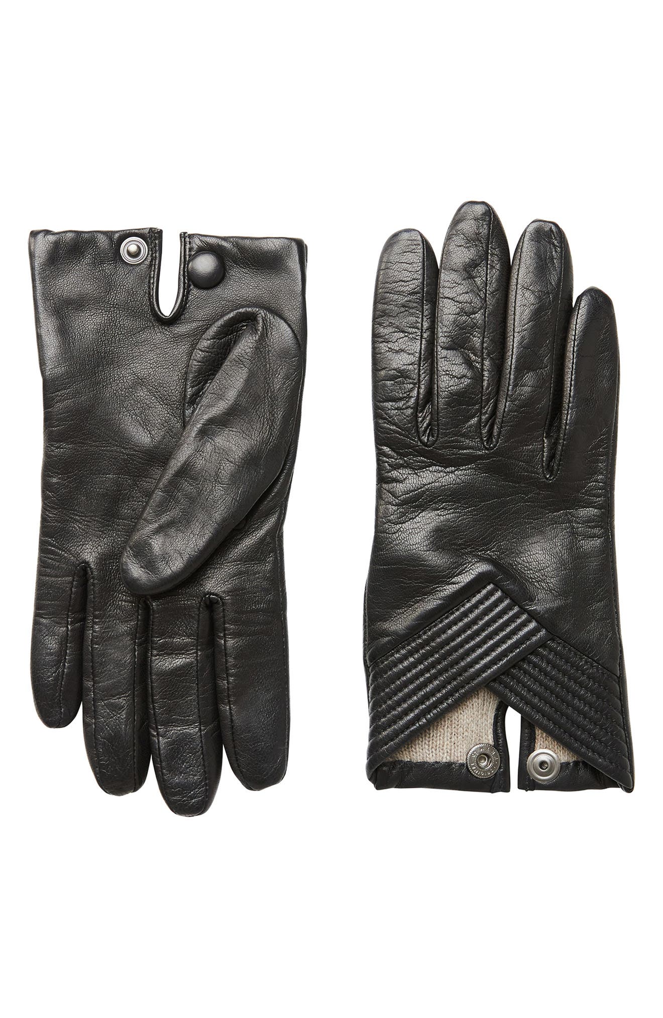 nordstrom black leather gloves