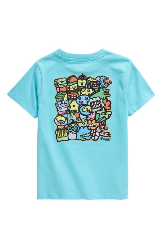 Shop Boardies Kids' Monsters Organic Cotton Graphic T-shirt In Blue