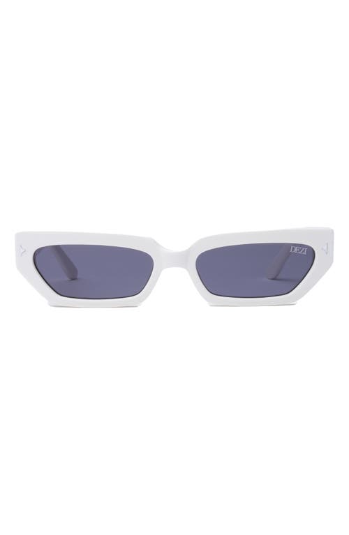 Dezi Lil Switch 55mm Rectangular Sunglasses In White/dark Smoke