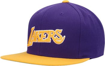 Mitchell & Ness Los Angeles Lakers Snapback Hat for Men -  Black/Yellow/Purple - LA Lakers Cap for Men