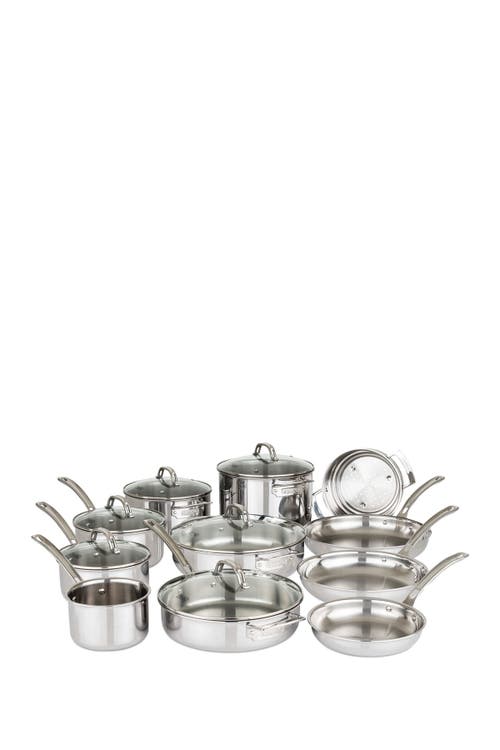 Viking 17-Piece 3-Ply Stainless Steel Cookware Set in Silver