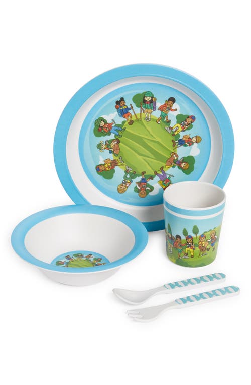 Colorfull Plates Hikers Mealtime Plate, Bowl, Cup & Utensil Set in Sky Blue Multi at Nordstrom