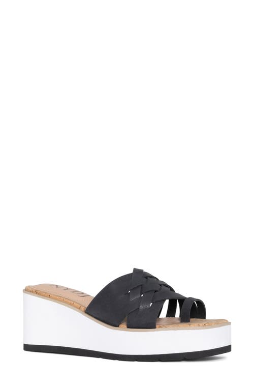 Reesie Platform Wedge Sandal in Black