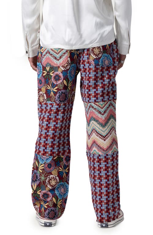 Shop Honor The Gift Tapestry Sounds Patchwork Flat Front Pants In Red