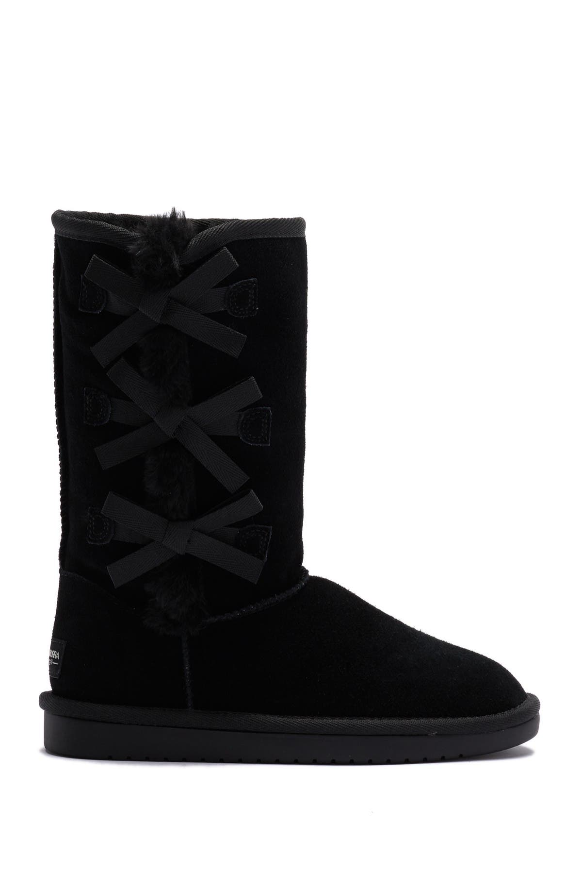 Koolaburra By Ugg Kids' Victoria Faux Fur Lined Suede Tall Boot In Black