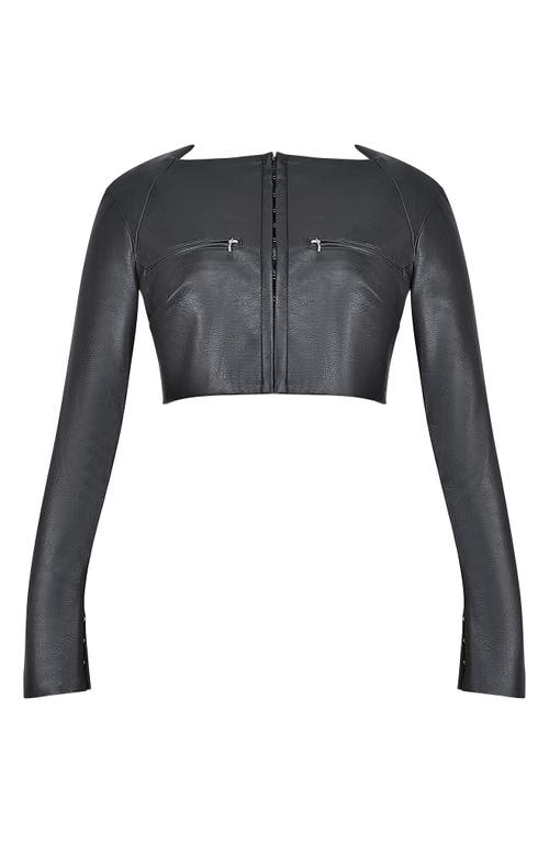 House Of Cb Ione Crop Jacket In Black