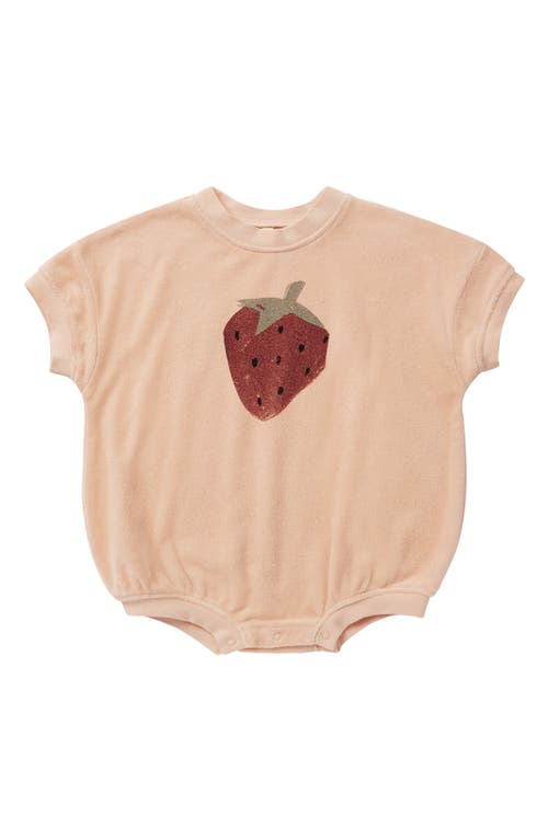 Rylee + Cru Noah Strawberry Graphic Romper Apricot at Nordstrom,