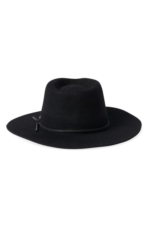 Shop Brixton Hawkins Wool Cowboy Hat In Black