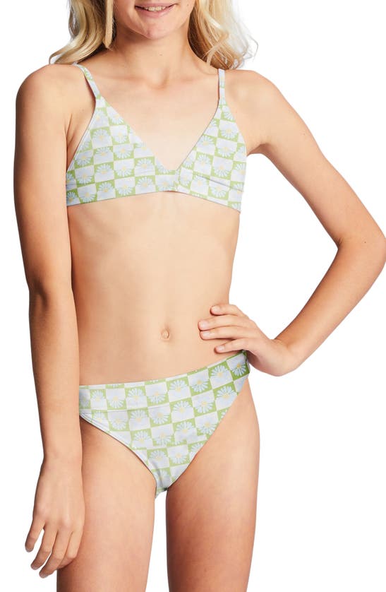 Billabong Kids' Daze All Day Two-piece Swimsuit In Moss Meadow