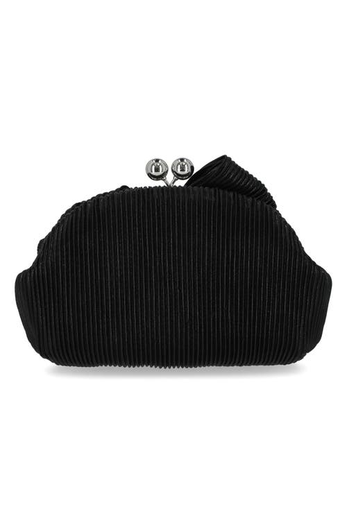 Jessica Mcclintock Juliette Pleat Frame Embellished Clutch In Black
