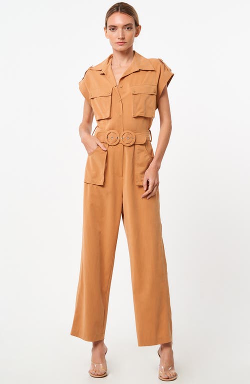 Ciebon Joelle Cap Sleeve Jumpsuit In Tan