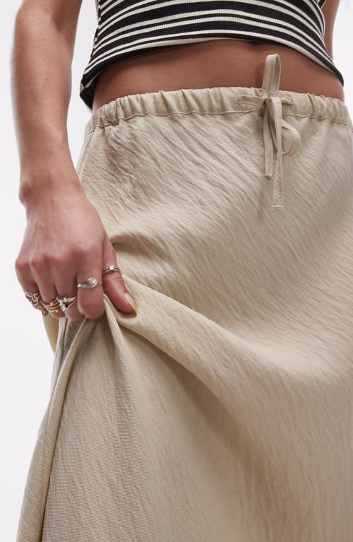 Shop Topshop Drawstring Twill Maxi Skirt In Light Green