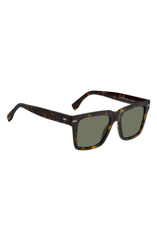 Shop Hugo Boss Boss 53mm Rectangular Sunglasses In Havana