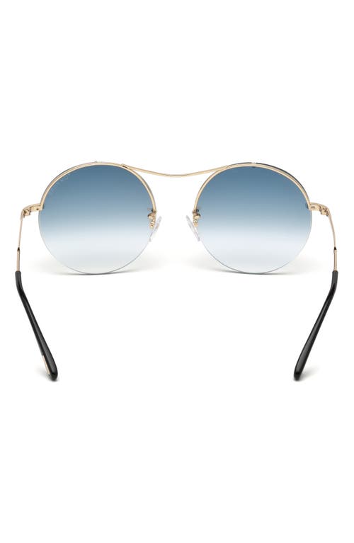 Shop Tom Ford 58mm Round Sunglasses In Shiny Rose Gold/smoke