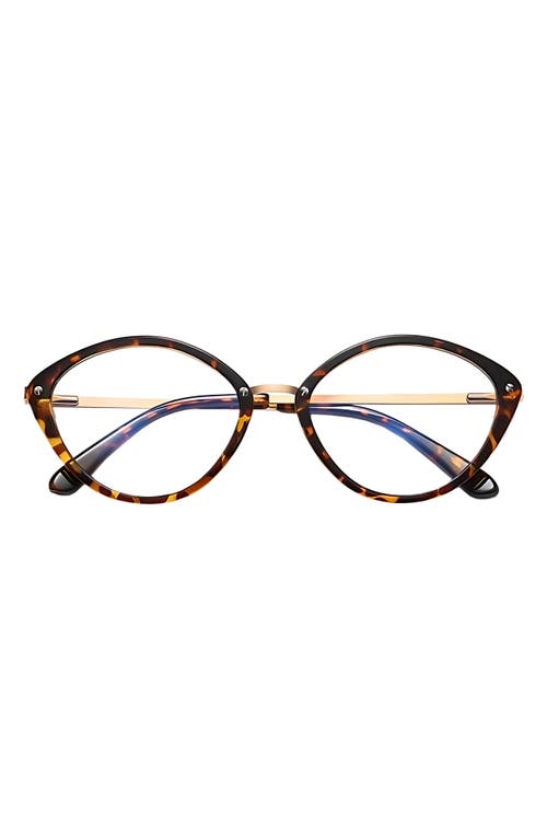 Fifth & Ninth Posie 52mm Cat Eye Blue Light Blocking Glasses in Torte /Clear 